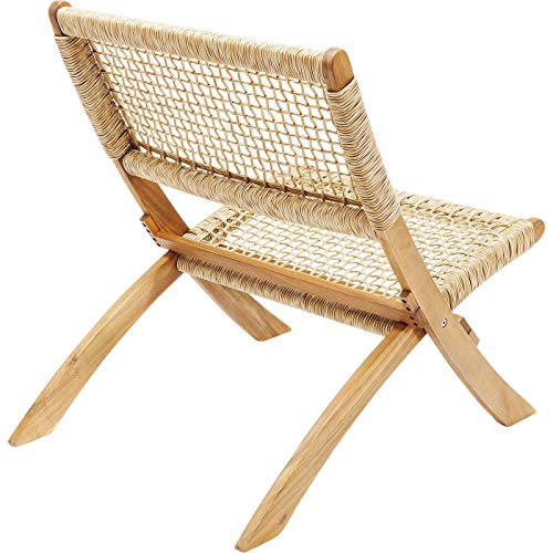 Kare Design Klappsessel Copacabana, Braun, Klappstuhl, Rattangeflecht, outdoorgeeignet, 73x78x60 cm (H/B/T)