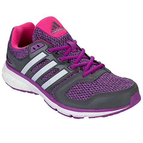 adidas Questar Boost Baskets de Course pour Femme, Lila Dunkelgrau Rose, 37 1/3 EU