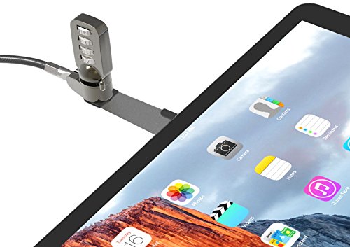 Universal Bracket with Combination Cable Lock. Maclocks Blade- Secure Locking Slot. Compatible with any Laptop, Tablet or Notebook, Color: Silver (BLD01CL)