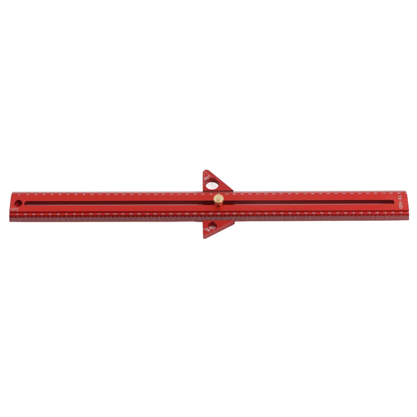 Jectse Rigno di Binari a T WOOD PERCOLA Portante in Alluminio in Alluminio Multifunzionale di Misurazione del Legno di Misurazione per Carpentieri-rosso (50 cm)