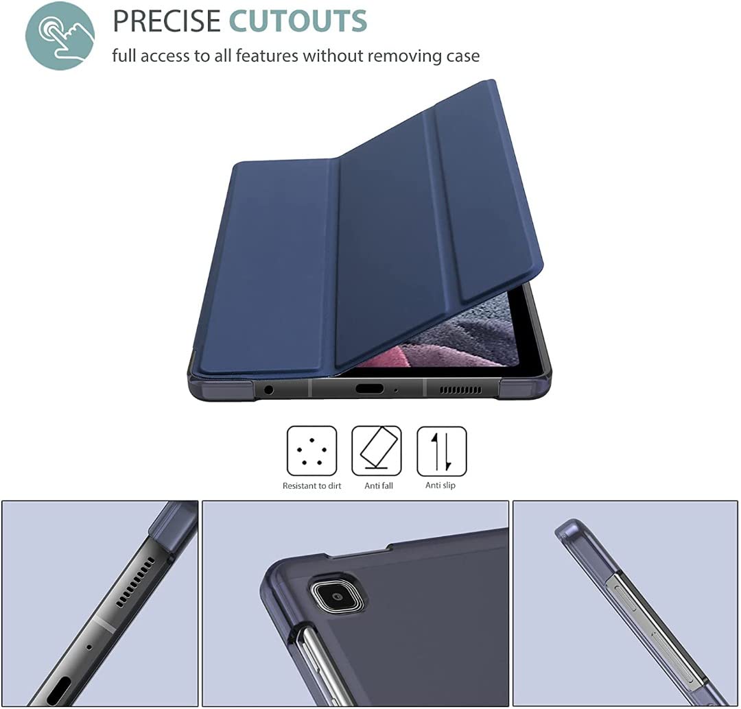 ProElite Smart Flip Case Cover for Samsung Galaxy Tab A7 Lite 8.7" SM-T220/225 Translucent Back with Stylus Pen, Dark Blue — Amazon image 3
