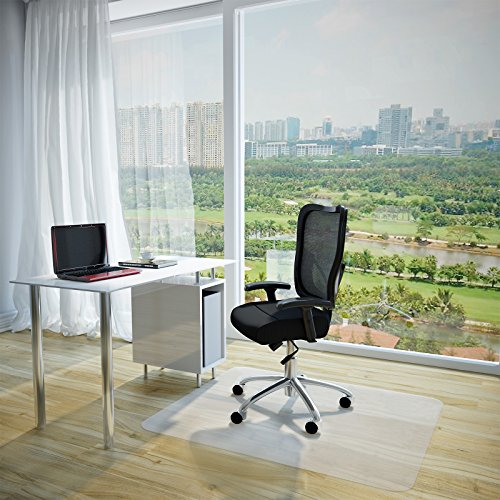 Bodenschutzmatte - Größenwahl 75 90 120 130 150 cm, kratzfest, rutschfest, Milchweiß - Bodenmatte, Bodenschutz, Bürostuhlunterlage, Unterlegmatte, Schutzmatte für Laminat, Parkett, Hartböden (150 x 120 cm)