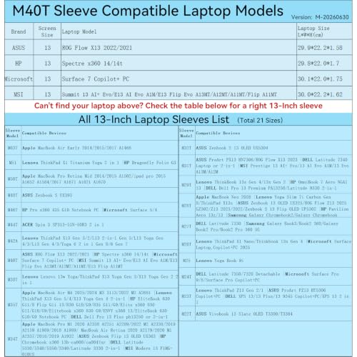 Image of Smatree M40T Hard Protective 13 inch Laptop Case for HP /ASUS /MSI /Microsoft | Compatible for HP Spectre x360 14 /14t, ASUS ROG Flow X13, MSI Summit 13 /E13 AI /E13 Flip, Microsoft Surface 7 (X8031T)
