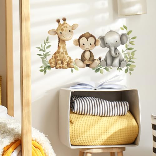 Vinilo decorativo Safari acuarela para pared niños miniatura 4