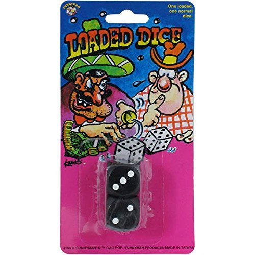 Novelty Joke Gag Trick Loaded Dice Pack of 2 for Party Bag Filler Favor by Funny Man