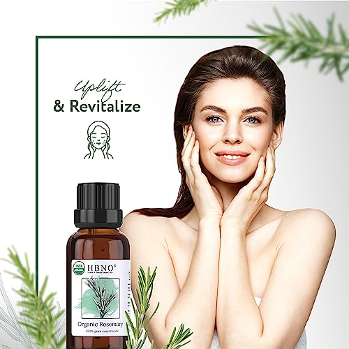 Hbno Organic Rosemary Oil For Hair 1 Fl Oz (30Ml) Value Bottle - Pure Rosemary Oil For Hair Organic - Usda Certified Organic Rosemary Essential Oil For Hair #TOP4