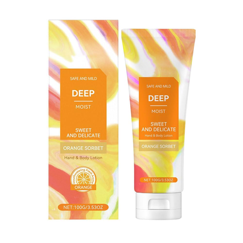 Orange body Lotion 3 5oz Deeply Moisturizing Shea Butter body butter Organic Hydrating Body And Hand Cream for