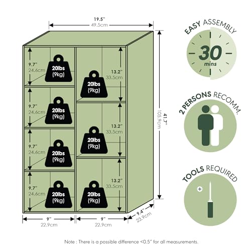 Furinno Luder Estantería Abierta Librería de 7 Cubos, Blanco - imagen 4