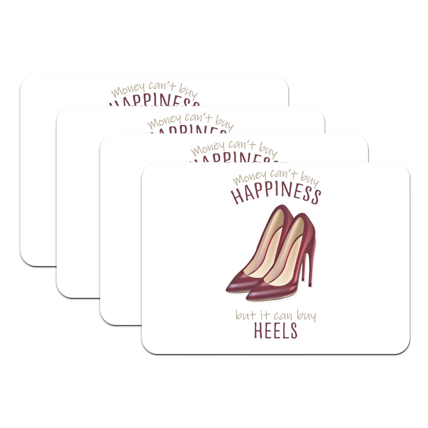 Sets de table motif Heels en caoutchouc blanc pour une décoration soignée