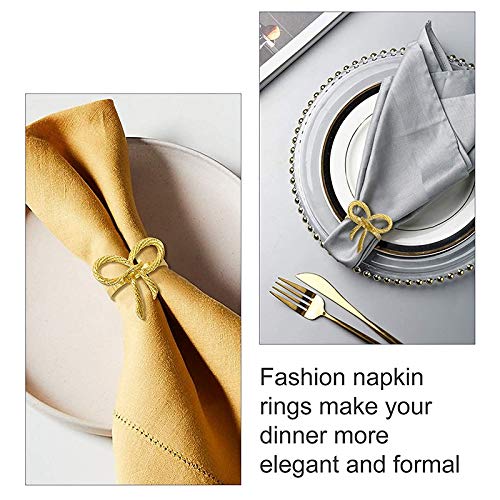 Lot De 6 Ronds De Serviette Nœud Papillon, Anneau Rond De