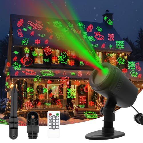 Image of DXstring Christmas Projector Lights Outdoor, 16 Christmas Patterns, IP65 Waterproof, Remote Control and Timer, Christmas Decorations Light for Indoor/Outdoor Yard Party Garden, Ideal Christmas Gift