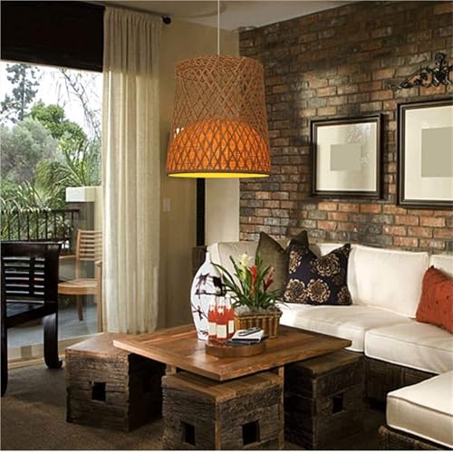 Lampe suspendue pastorale panier double couche et plafonnier côtier rustique