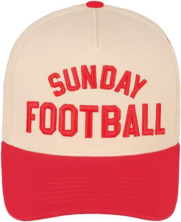 ScarvesMe Women Sunday Football Embroidery Two Tone Cotton Snapback Trucker Hat Baseball Cap