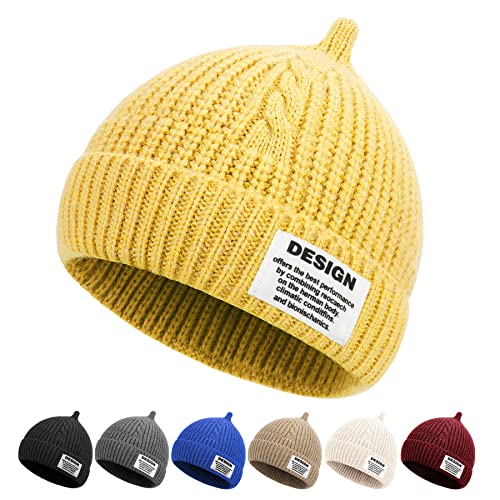 ECOMBOS Gorro de punto para mujer, amarillo, Talla única Cover