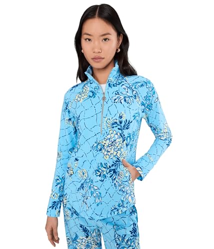 Lilly Pulitzer, Women's, Upf 50+ Skipper Popover, Bellevue Blue Breakers Beach, Medium