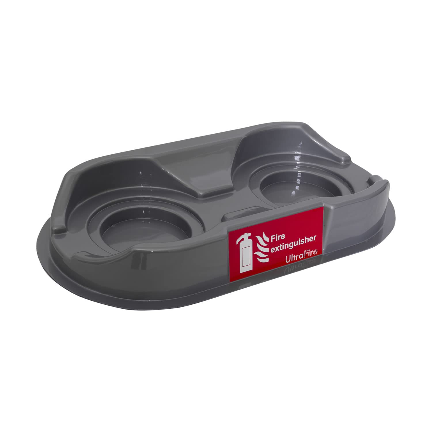 Ultrafire Fire Safety Grey Ultrafire Universal Economy Fire Point Extinguisher Stands - Suitable For Up To 9Kg/9Ltr Extinguishers - Uk Manufactured (Double, )
