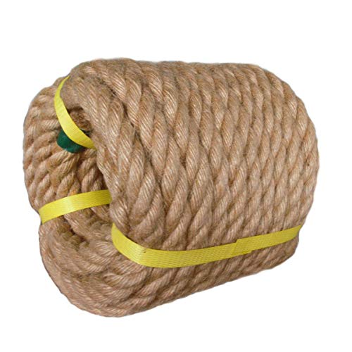 Twisted Manila Rope Jute Rope (3/4 in x 50 ft) Natural Thick Hemp Rope for Crafts, Landscaping, Railings, Hammock, Home Decorating
