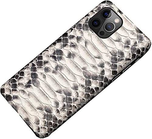 Coque luxe en cuir véritable de serpent pour iPhone 13 Pro Max