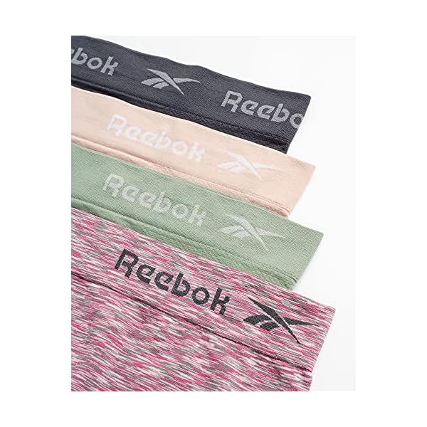 Reebok-Womens-Underwear--Seamless-High-Waist-Brief-Panties-4-Pack Reebok Women’s Underwear – Seamless High Waist Brief Panties (4 Pack), Size Medium, Pink/Green/Tan/Grey