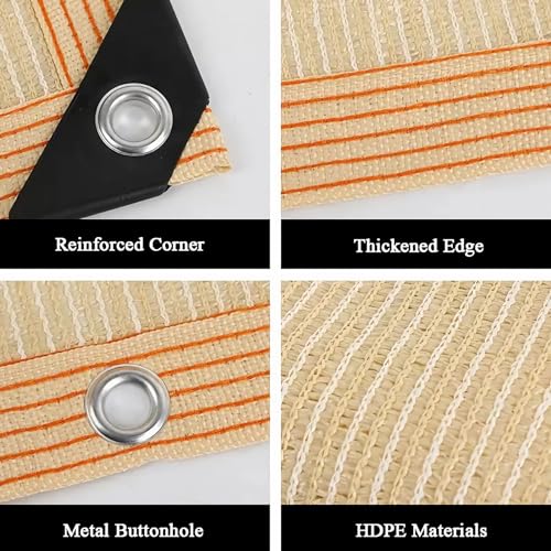 Couverture de piscine beige et maille anti-UV pour extérieur - 3