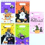 SORAmood ハロウィン 袋 ギフトバッグ ラッピング袋 お菓子袋 16.5㎝×25㎝ 5種デザイン60枚セット プレゼントバッグ 小分け袋 贈り物 手提げ袋 (キラキラデザイン)