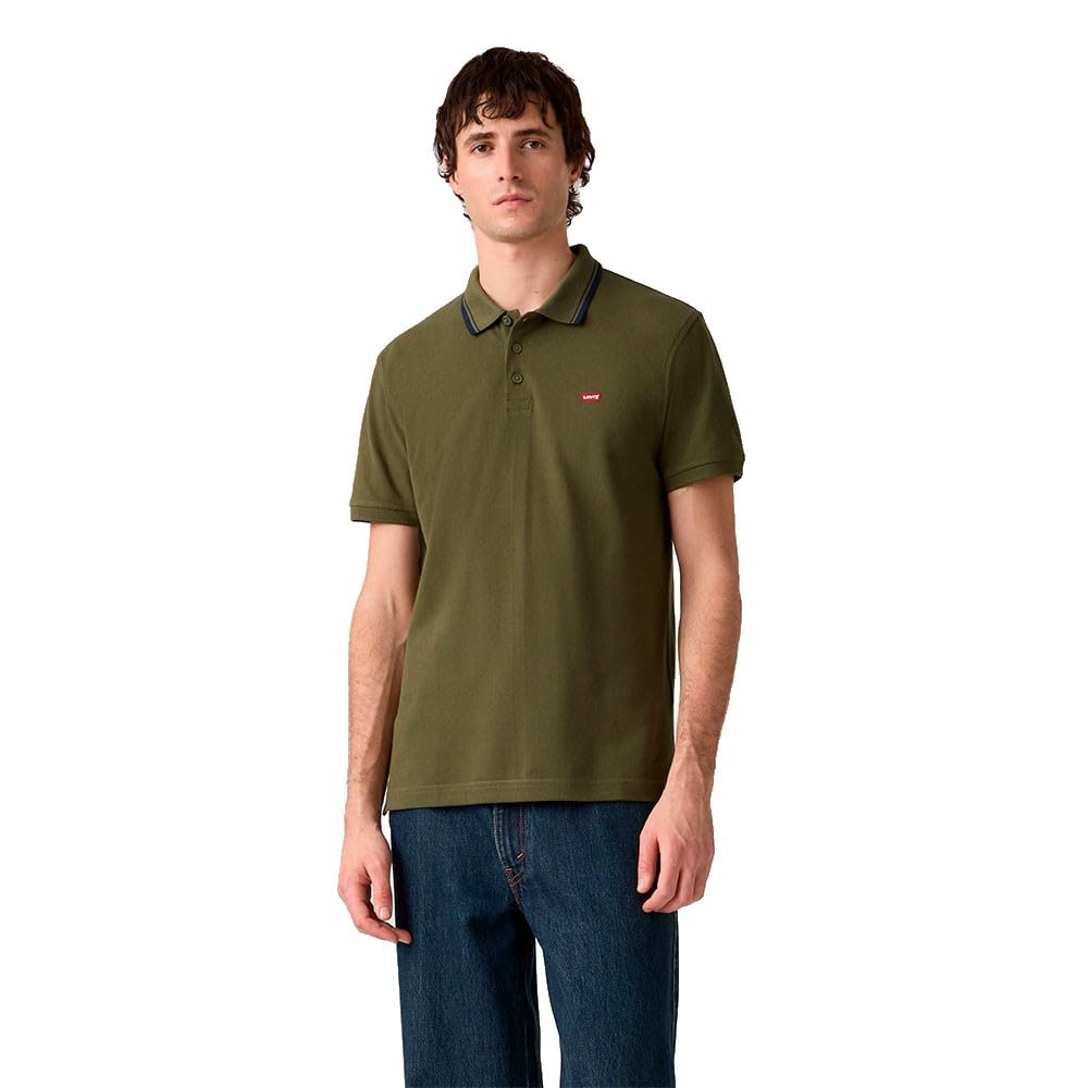 Levis Hm Polo Wood Tipping Stripe Olive