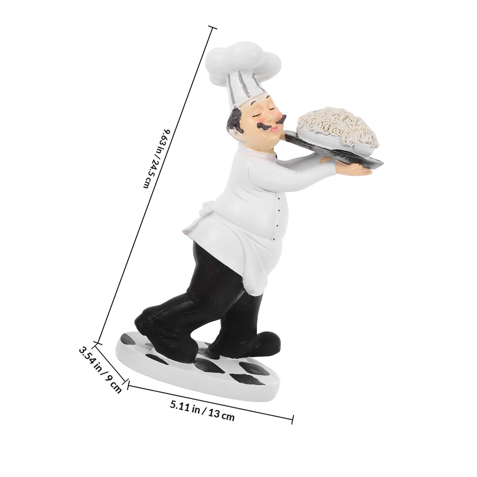 ifundom Statuetta in Resina Chef Ramen Decorazione Cucina Ornamento da Chef per Casa Ristorante Bar Bistrot Tavolo