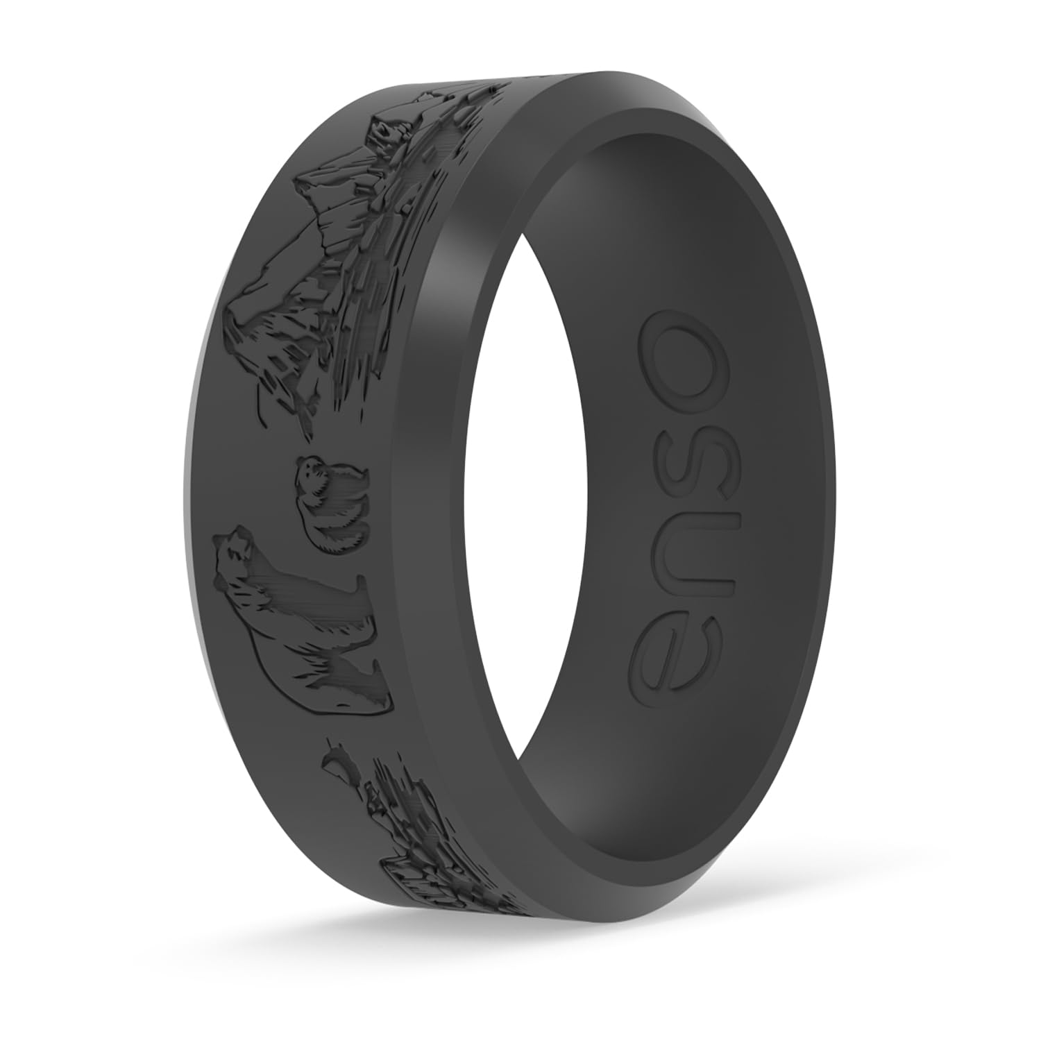 Enso Rings Etched Marquee Silicone Ring - Ultra Comfortable Holiday Rings