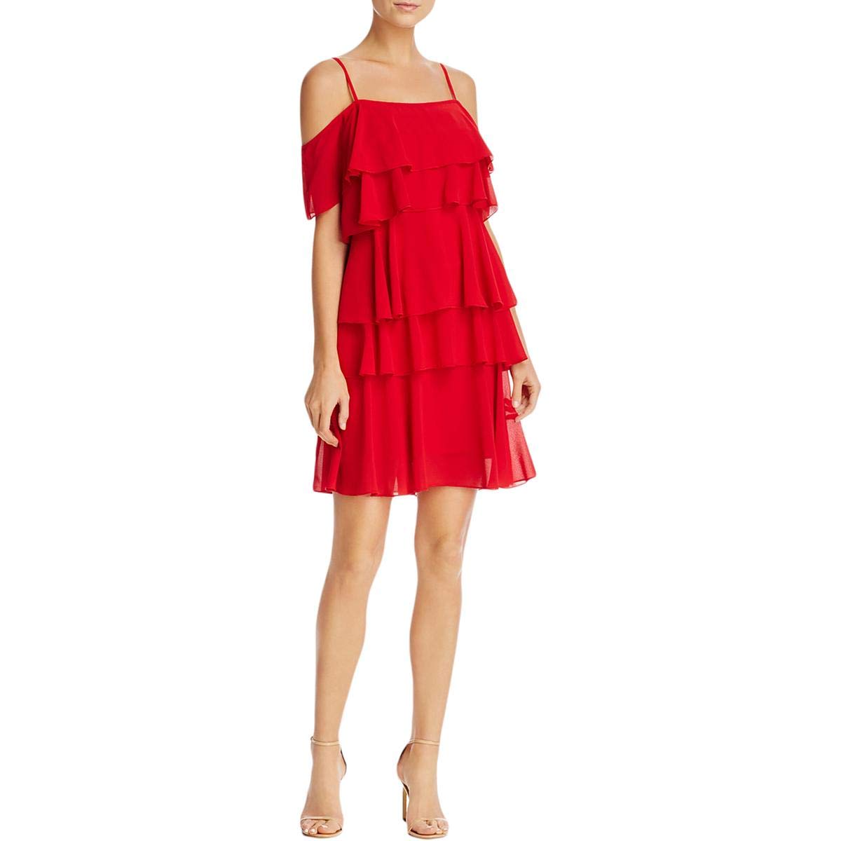Nanette Nanette Lepore Women's Cold Shoulder Tiered Shift Dress