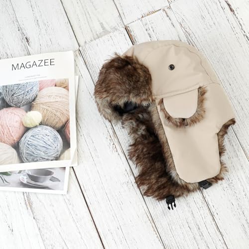 Image of ONWAY Trapper Hat Winter Hats for Women Men with Faux Fur Ear Flaps