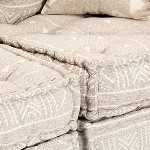 vidaXL Pouf 3-Sitzer Modular Sitzpouf Sitzkissen Sofa Bodenkissen Loungesofa Polstersofa Schlafsofa Sofabett Gästebett… – Bild 4