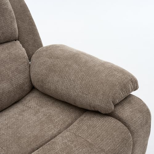Image of Manual Single Lazy Recliner Chair with Adjustable Backrest, Khaki