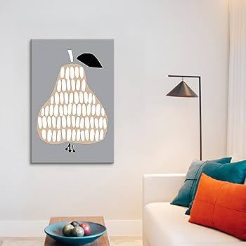 絵画　油絵　原画　抽象画　北欧　フルーツ　洋梨　アート　インテリア　SM 8c16045331655d112326a5dc849e04