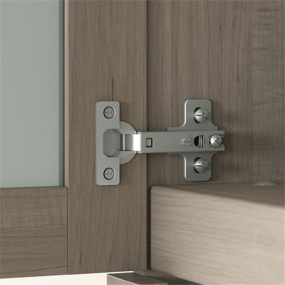 Close-up of a cabinet hinge on the Bush Home Somerset 60W Desk Hutch.