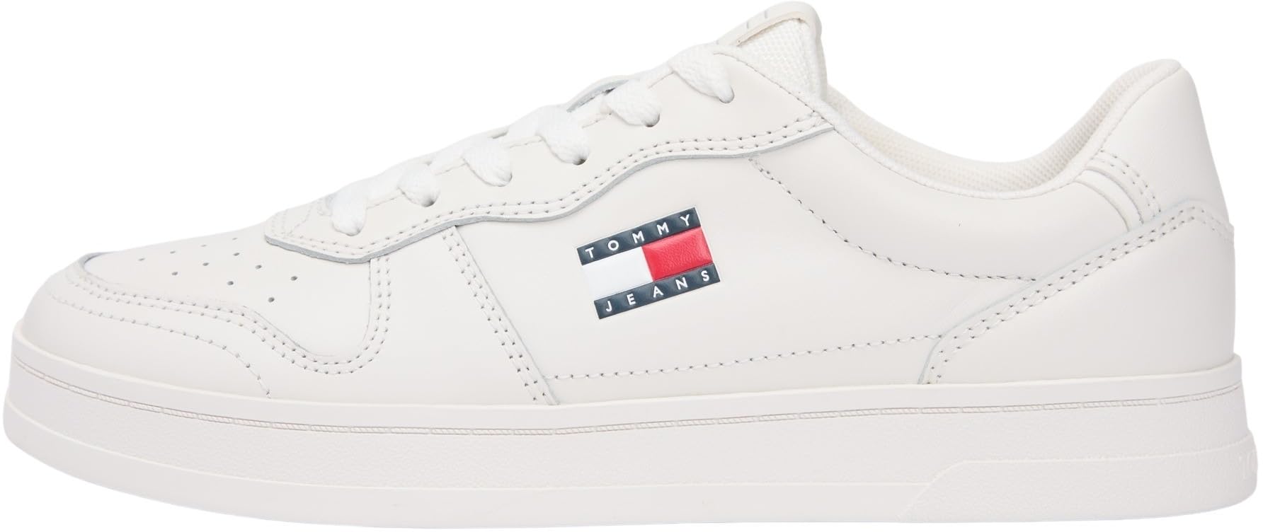 Tommy Jeans Women THE Greenwich Leather EN0EN03006 Low Top, White (Ecru), 39