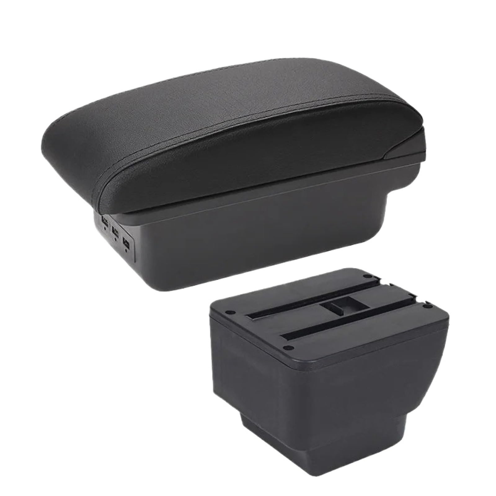 UMDJJU For MAZDA 2 For Demio Armrest Car Box Retrofit Parts Storage Accessories Interior Details Car Centre Console Armrest Box(B2 Black line 3USB)