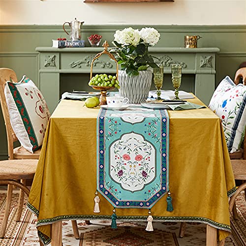 JINGYANBH Tafelhoezen Linnen Tafellopers Waterbestendig Bloemen Tafelhoezen voor Keuken Tuin Bruiloft Feesten Diner… - Image 5