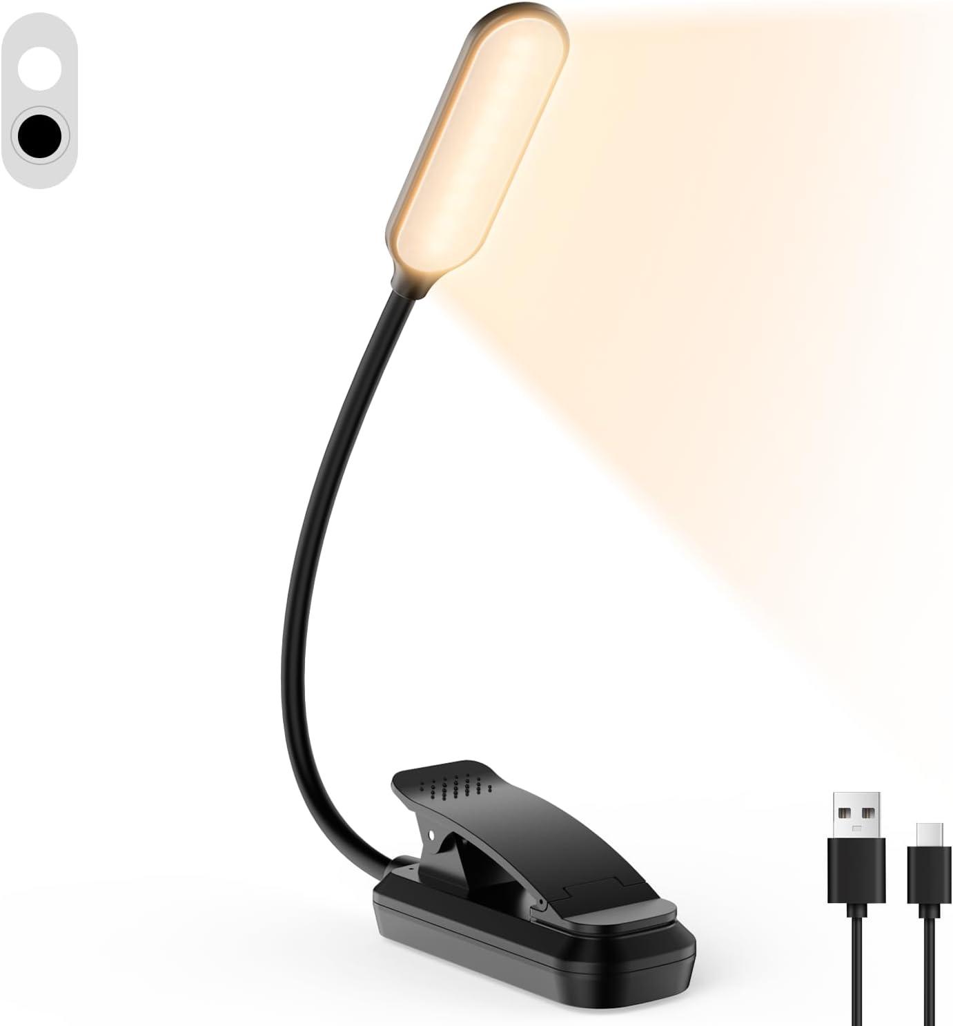 20 Led Book Light, USB Rechargeable Reading Light, Eye Caring 3 Color Temperatures, Adjustable Brightness, Portable, Sturdy Clip On Light Suitable for Traveling and People Studying Etc. 20 Led Book Light, USB Rechargeable Reading Light, Eye Caring 3 Color Temperatures, Adjustable Brightness, Portable, Sturdy Clip On Light Suitable for Traveling and People Studying Etc.