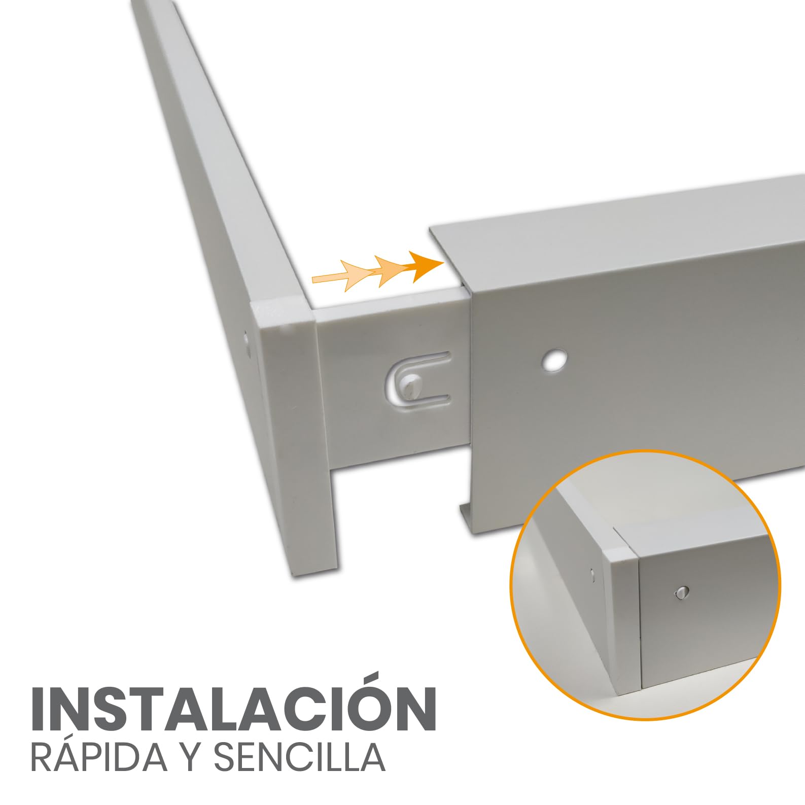LED ATOMANT Soporte de Superficie para convertir Panel slim 120x60cm. Color Marco blanco. Fabricado en Aluminio. Kit para Techos. Convertir panel led empotrar en superficie facilmente.