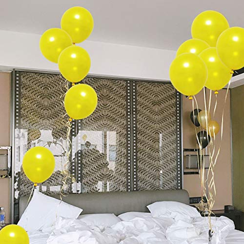 Elecrainbow 12 Inches 320 Grams Thickened Yellow Balloons,Yellow Party Supplies For Birthday Wedding Baby Shower Sunflower Bumble Bee Theme Party,100 Count #TOP5