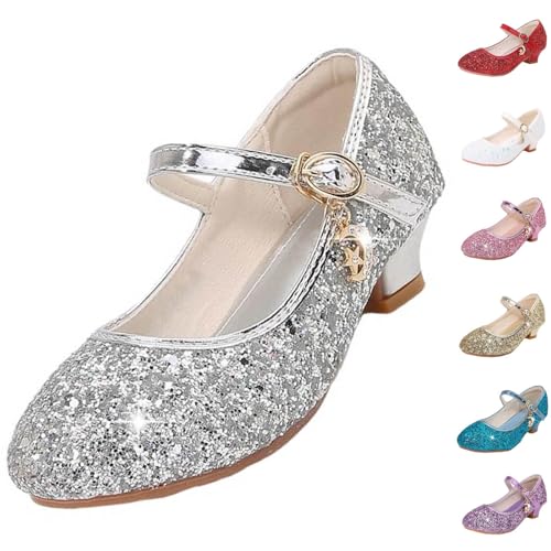 Girls High Heels Sparkly Mary Jane Dress Shoes with Buckle - image 1