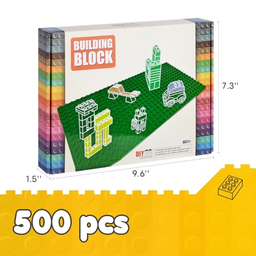 Lekebaby 500 Pieces Classic Building Blocks Creative Bulk Building Bricks Sets, Compatible with All Major Brands, Educational Toy for Boys Girls 6 Years Old and Up - Thumbnail 2