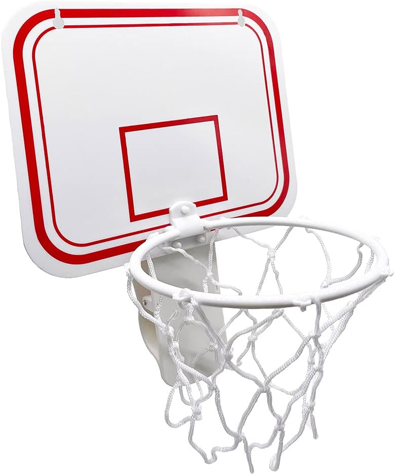TaktZeit Office Basketball Hoop Clip for Trash Can Basketball Game Small Basketball Board Clip for Waste Basket in Restroom Bed Room Bathroom and Office (White, 6.3" x 7.9")