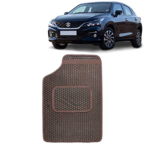 Image of Kingsway Dotted Design Car Floor Foot Mats Universal Fit for Maruti Suzuki Baleno, Model Year : 2022 Onwards, Water and Dustproof, Color Brown, Set of 5 Pieces
