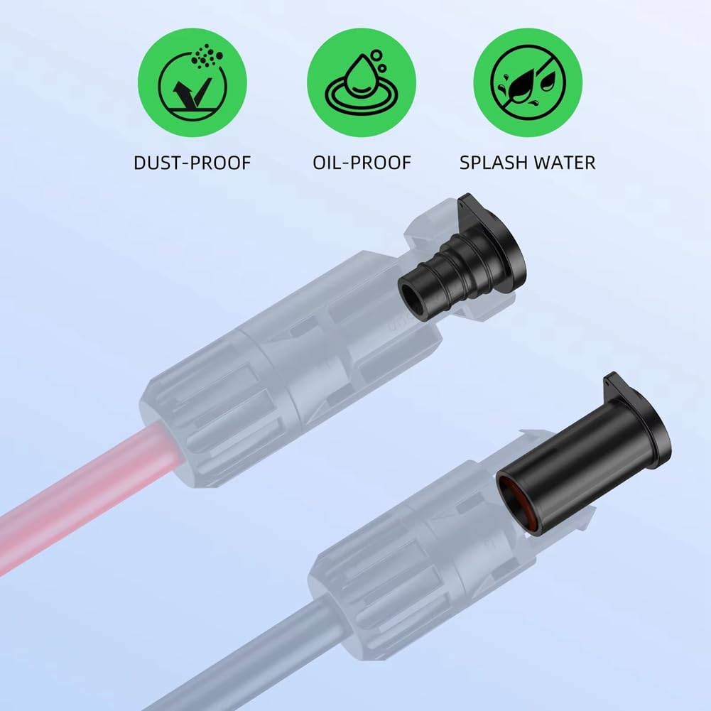 Para tapas de enchufe de panel solar: IP68 a prueba de polvo, 100 pares, diseño masculino y femenino para enchufe solar resistente a la intemperie.