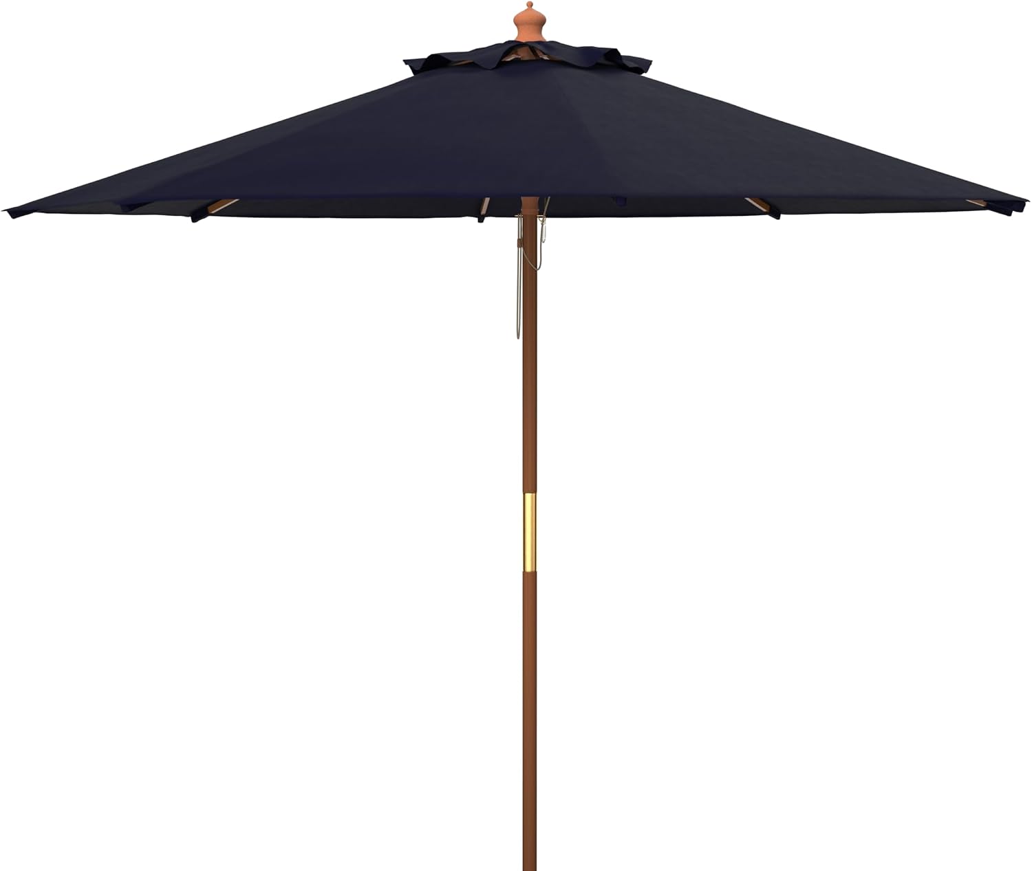 SAFAVIEH Outdoor Collection Cannes White 11-Foot Wooden Pulley Market Umbrella