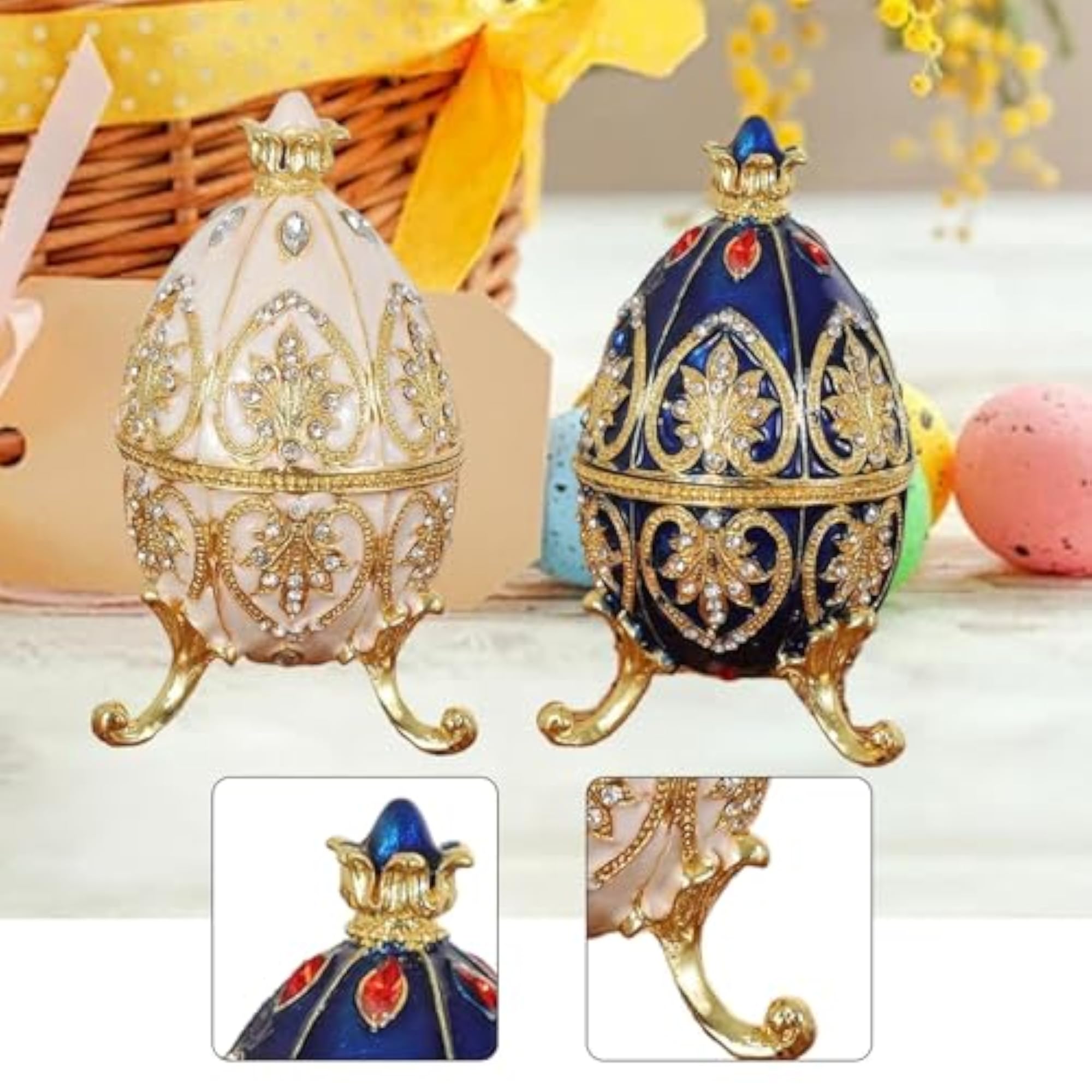 Enamel Jewelry Box Keepsake Metal Art Craft