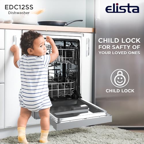 Image of Elista Dishwasher | 12 place setting | 6 Wash program Perfect for Indian Kitchen| | Intensive 65�C Wash programme|A++ Energy rating| EDC 12 SS