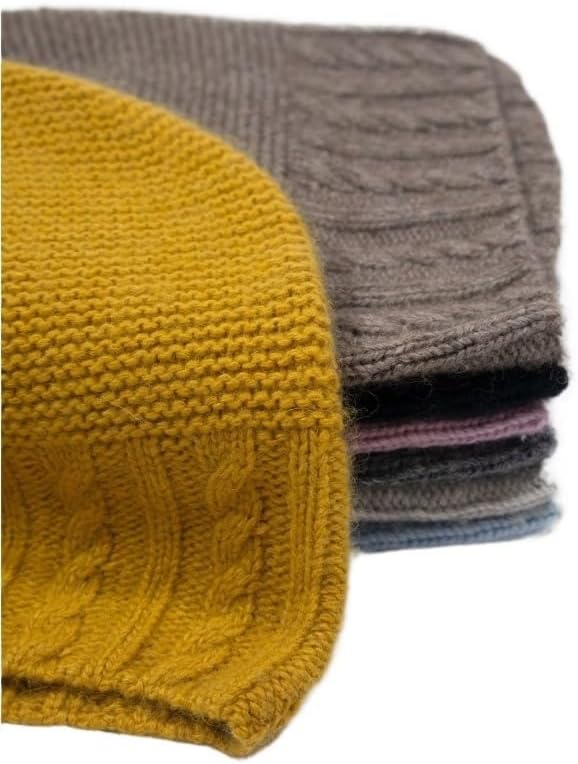 Women's Wool Knitted Hat with Thickened Yarn Ears Protection Warm Toe Cap