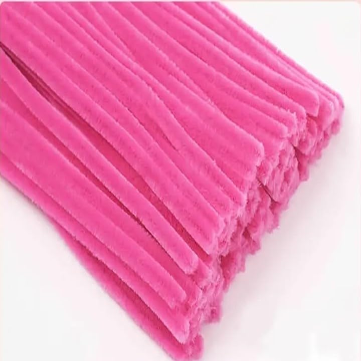 SEQUENTIAL - 500 pcs PINK pipe cleaners for craft - super soft chenille wire stems 6mm x 30cm long - arts & crafts creative DIY projects decorations (500 PINK)